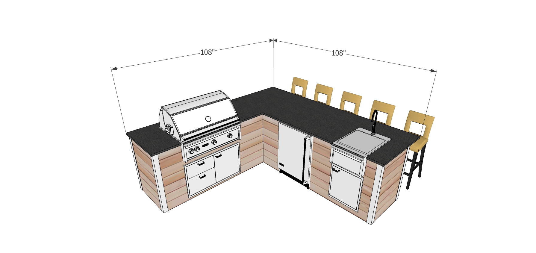 Outdoor kitchen layout